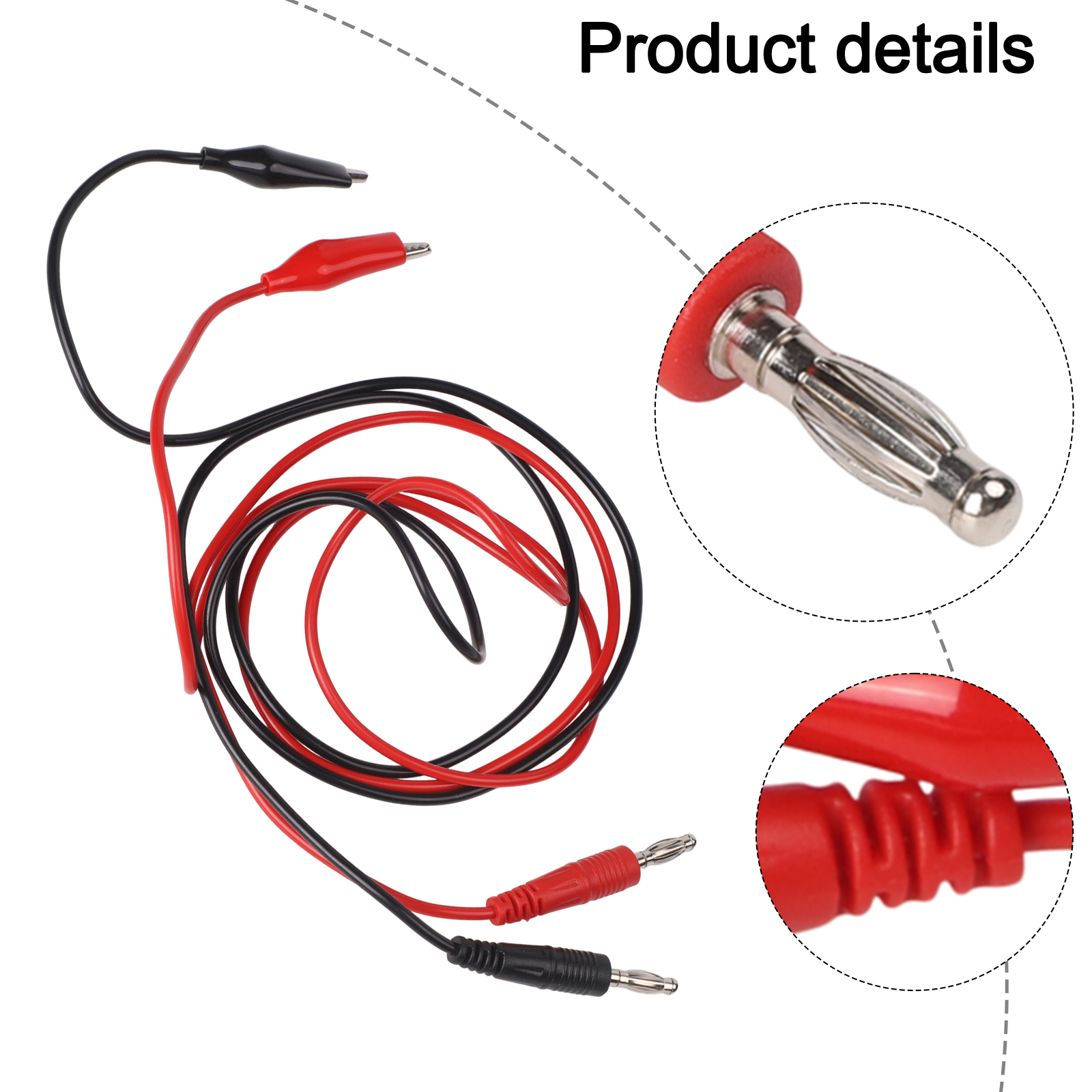 Crocodile Clip Set - Quick Connections Red Black Test Leads