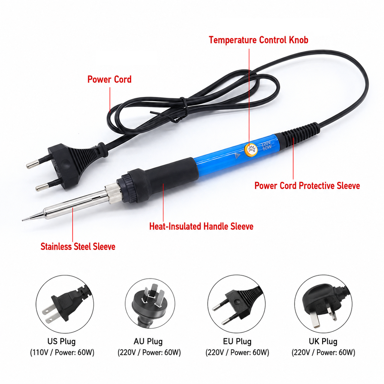 60W Adjustable Temp Soldering  - مراجعة Diy Electronics Flux وسعره