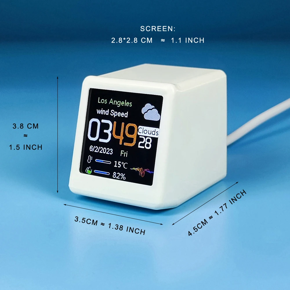 MINI Size Smart WIFI Weather S - مراجعة Diy Electronics Desk وسعره