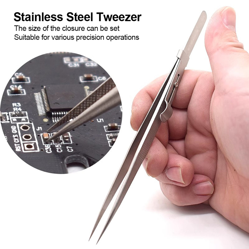 Adjustable Self Clamping Tweez - مراجعة Diy Electronics Tool Kit وسعره