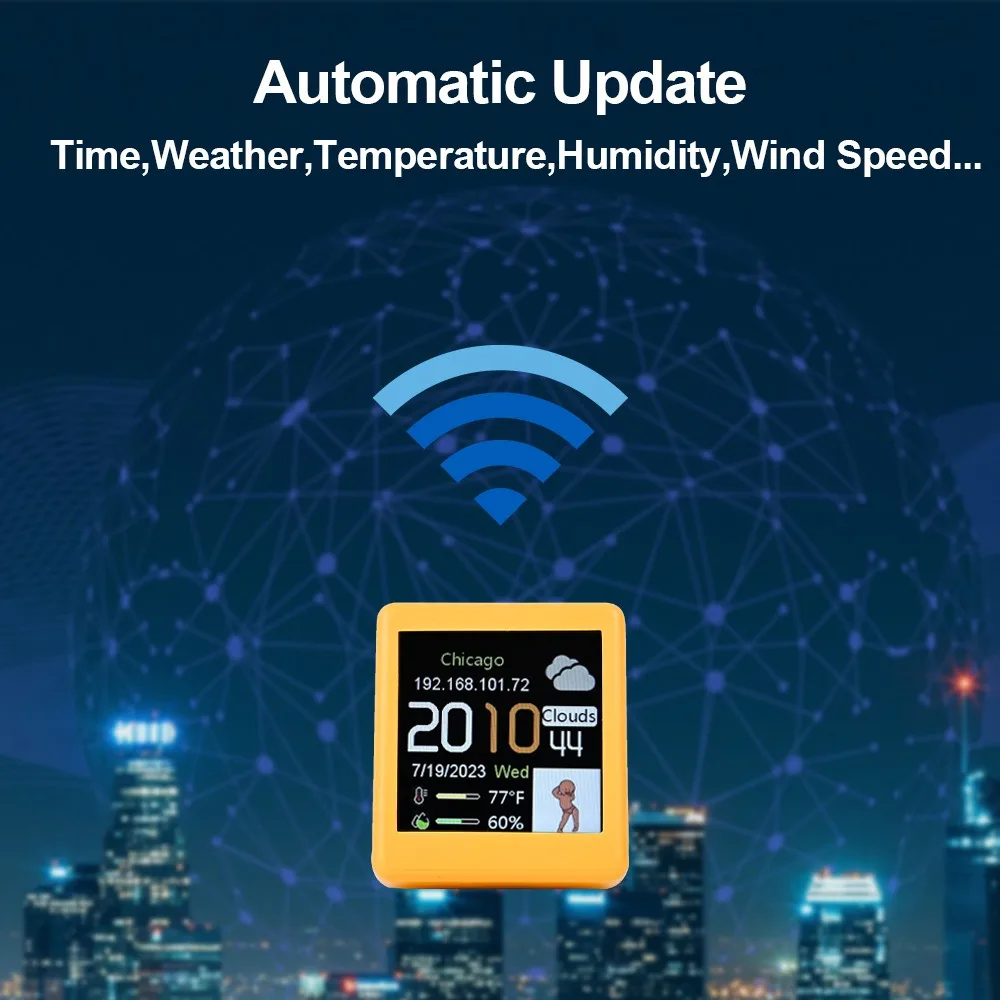 MINI Smart Clock WIFI clock We - مراجعة Diy Electronics Desk وسعره