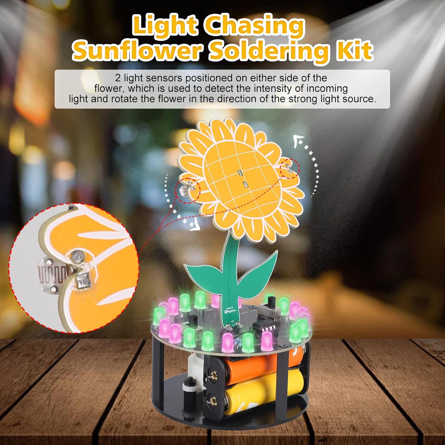 Rotating Sunflower Electronic  - مراجعة Diy Electronics Desk وسعره