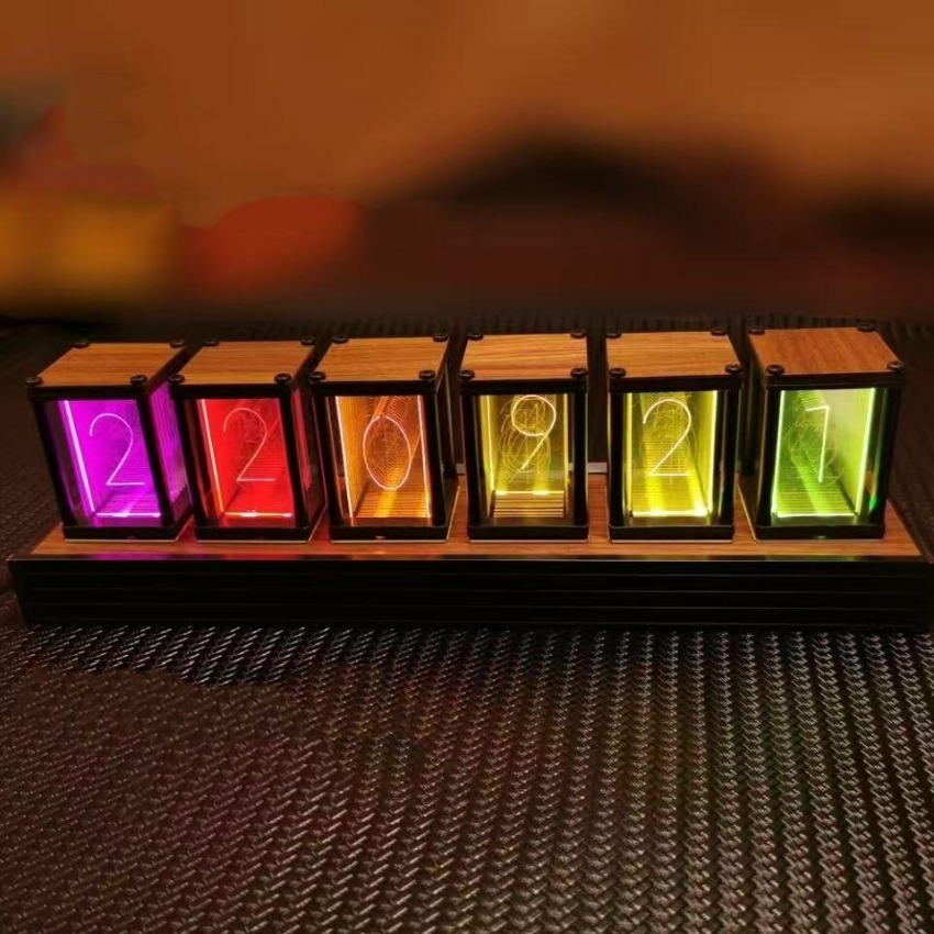 Luxury Nixie Glow Tube Clock W - مراجعة Diy Electronics Desk وسعره