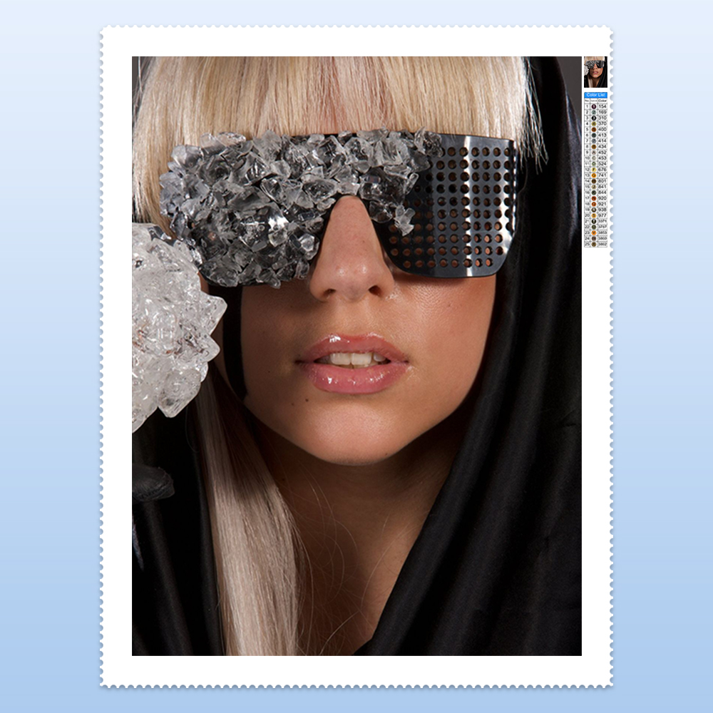 L-Lady G-Gaga Diamond Painting - مراجعة Diy Electronics Art وسعره