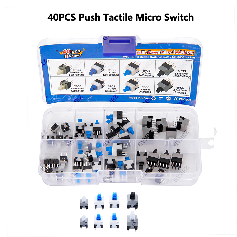 40PCS 8Values Push Tactile Mic - مراجعة Diy Electronics Tool Kit وسعره