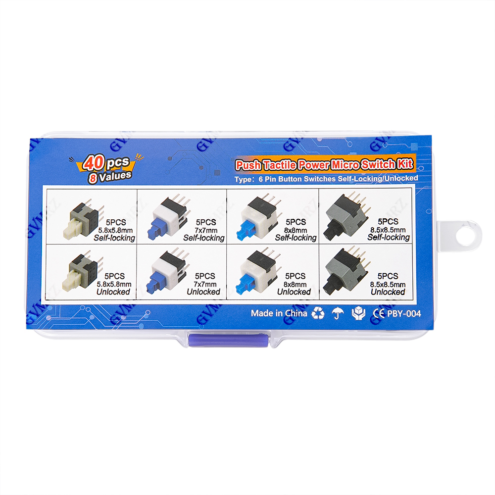 40PCS 8Values Push Tactile Mic - مراجعة Diy Electronics Tool Kit وسعره