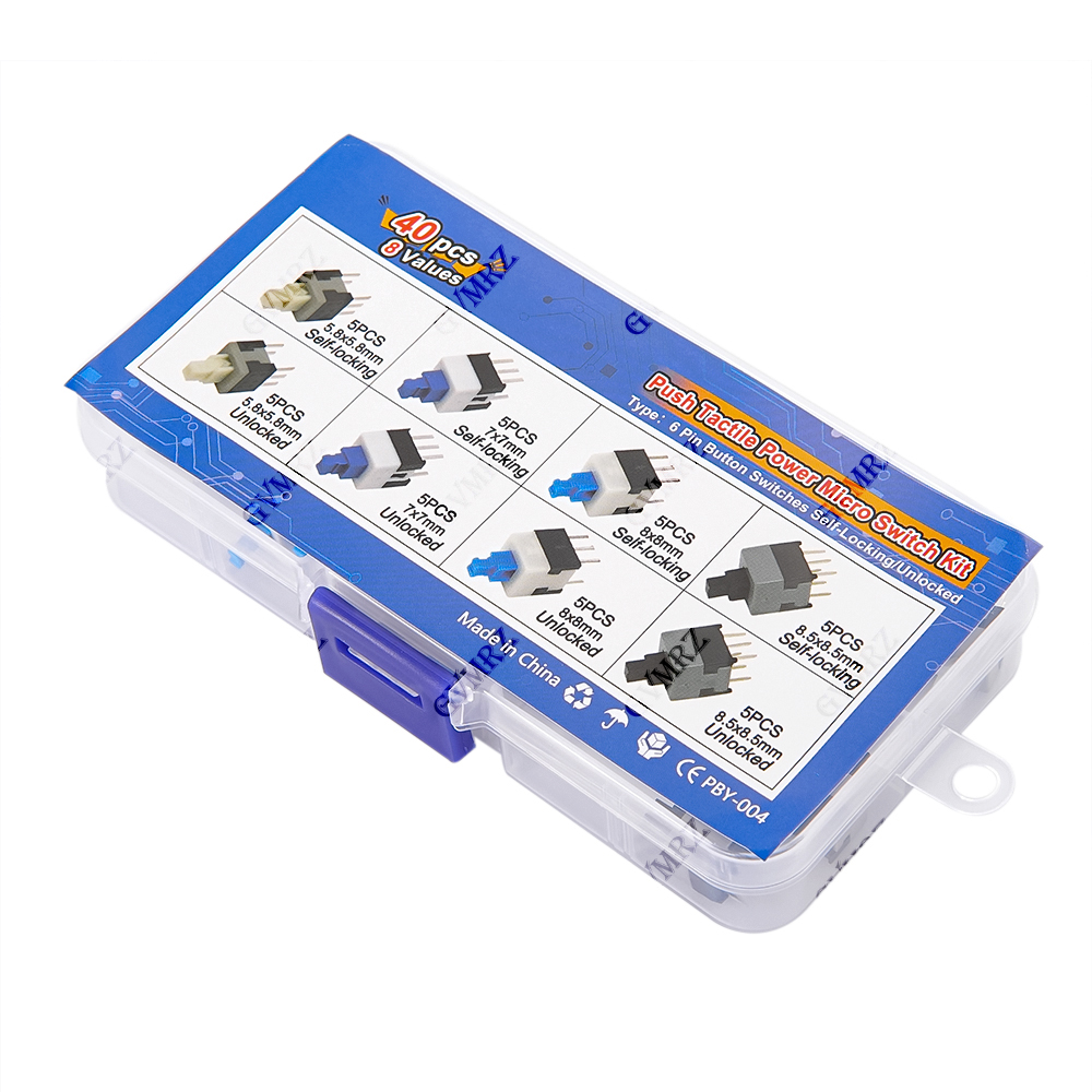 40PCS 8Values Push Tactile Mic - مراجعة Diy Electronics Tool Kit وسعره