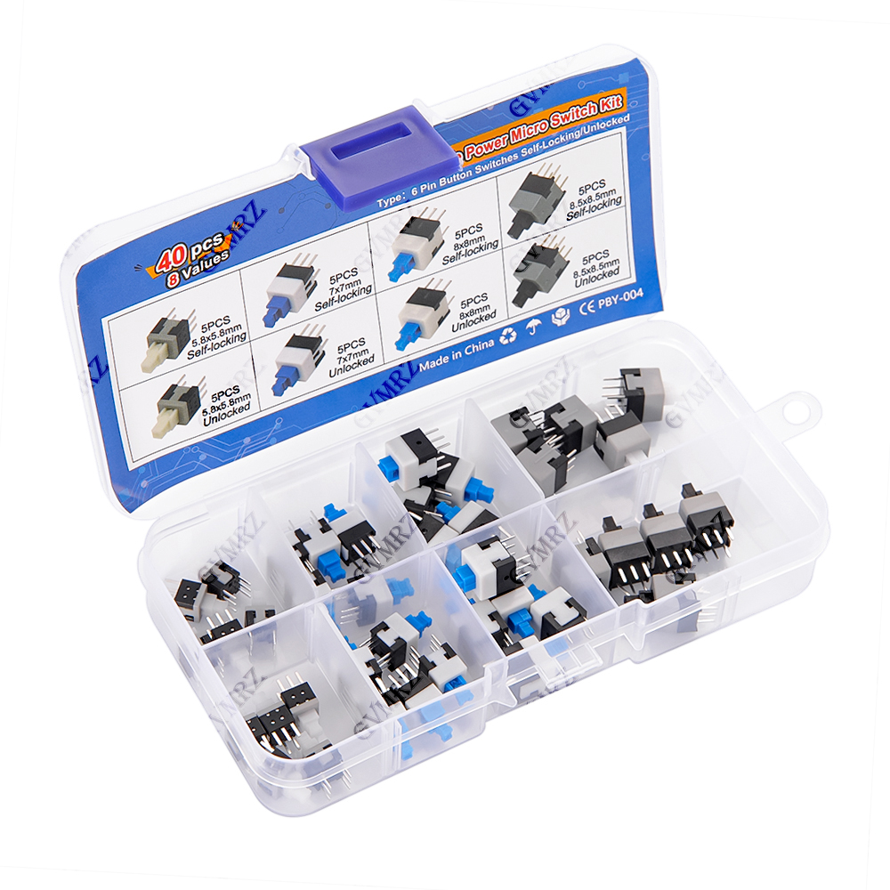 40PCS 8Values Push Tactile Mic - مراجعة Diy Electronics Tool Kit وسعره