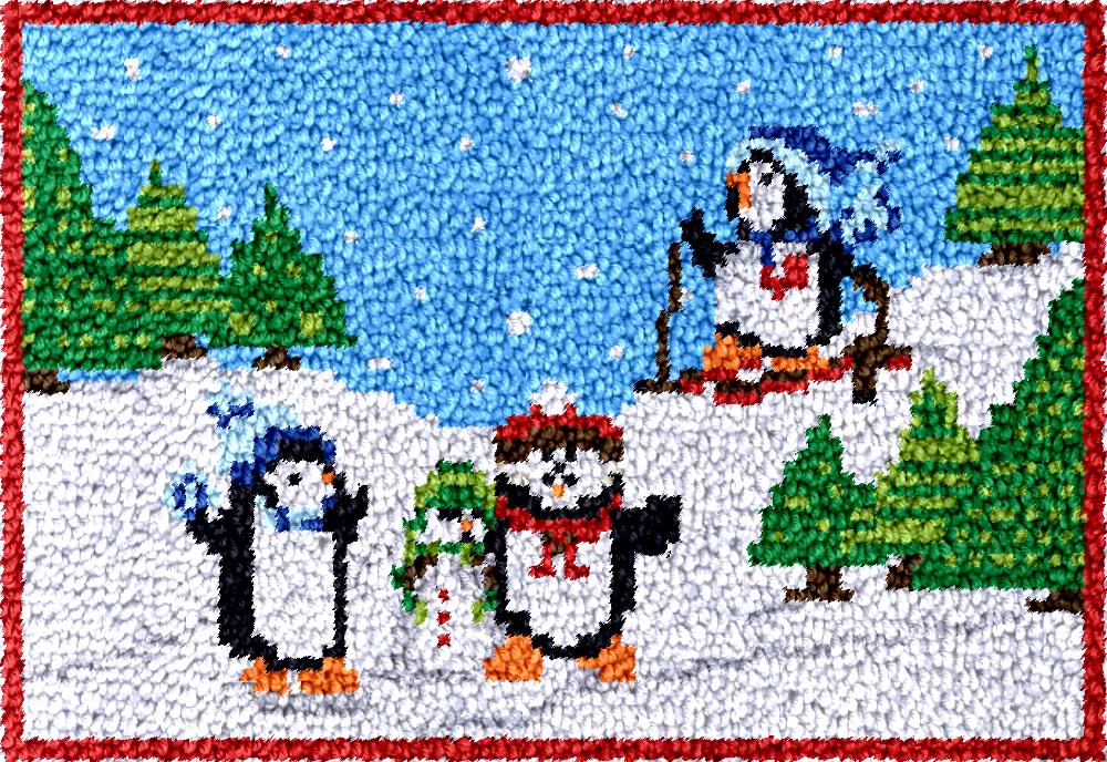 penguins Latch Hook Rug Kits w - مراجعة Diy Electronics Art وسعره