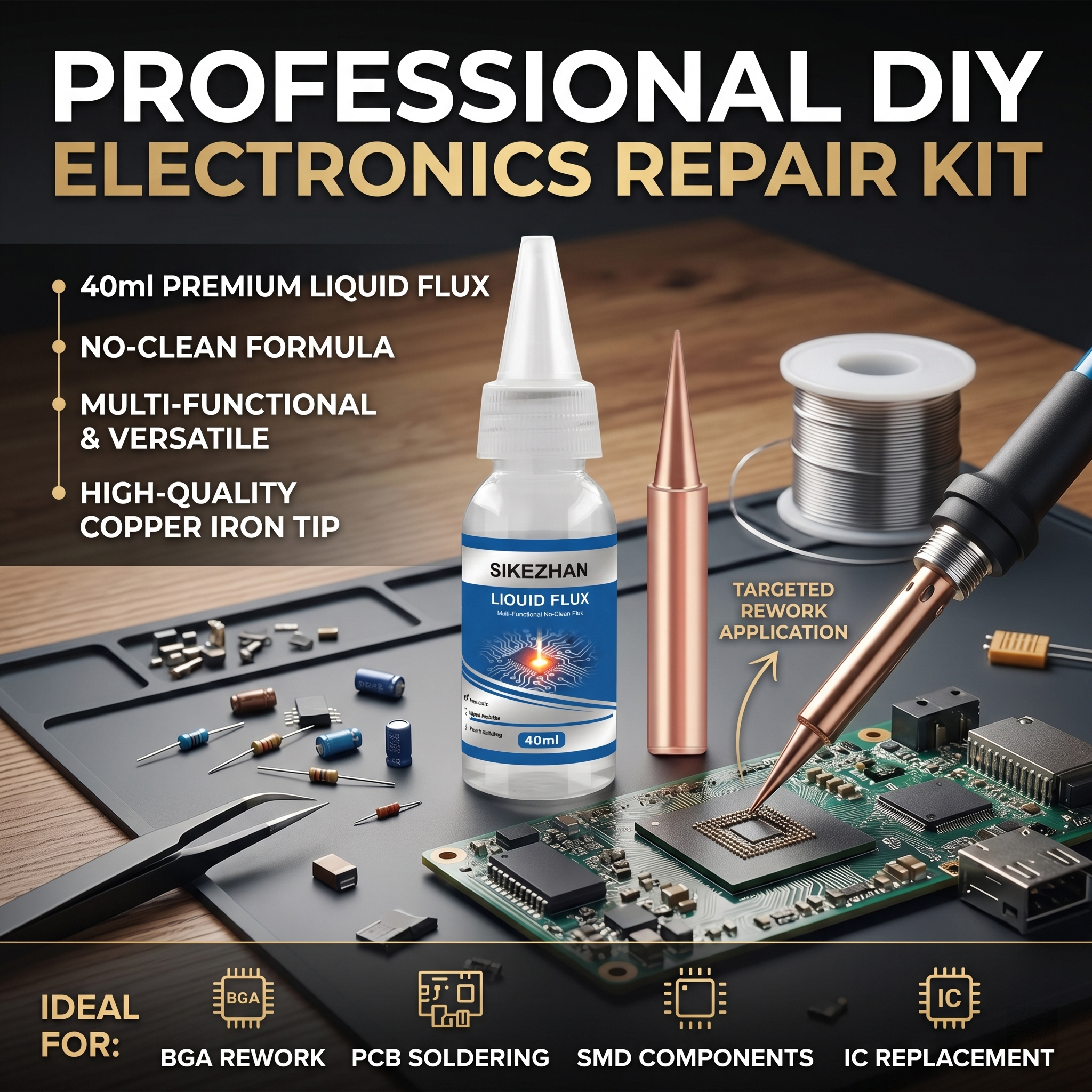 40ml Multi-Purpose Liquid Flux - مراجعة Diy Electronics Flux وسعره
