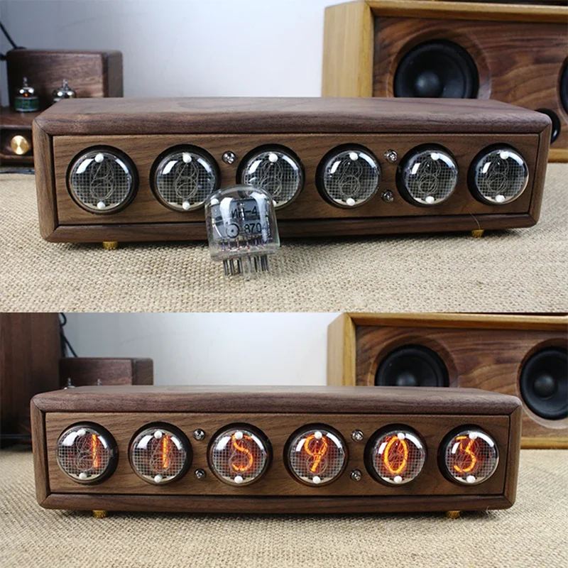 Luxury Wood Nixie Tube Clock D - مراجعة Diy Electronics Desk وسعره
