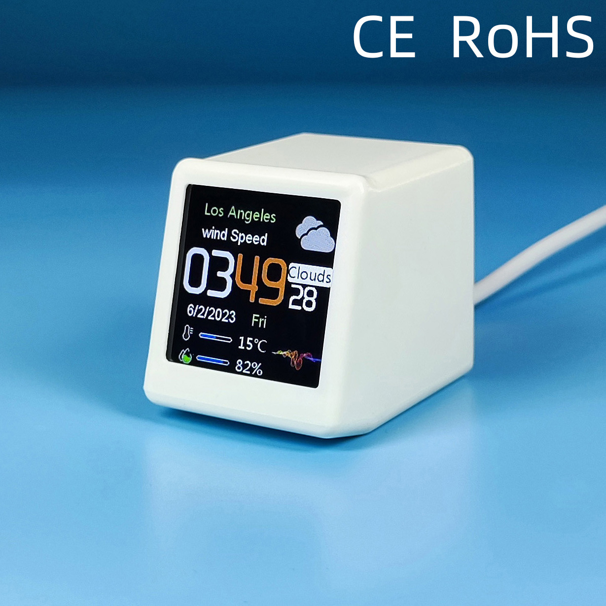 MINI Size Smart WIFI Weather S - مراجعة Diy Electronics Desk وسعره