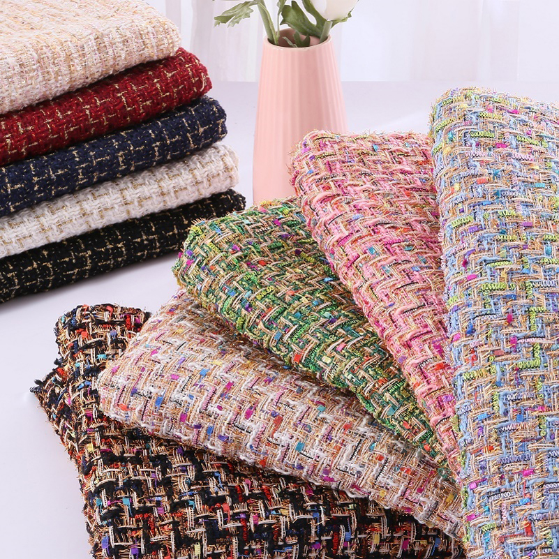 Tweed Fabric Plaid Stripes Wov - مراجعة Diy Electronics Components وسعره