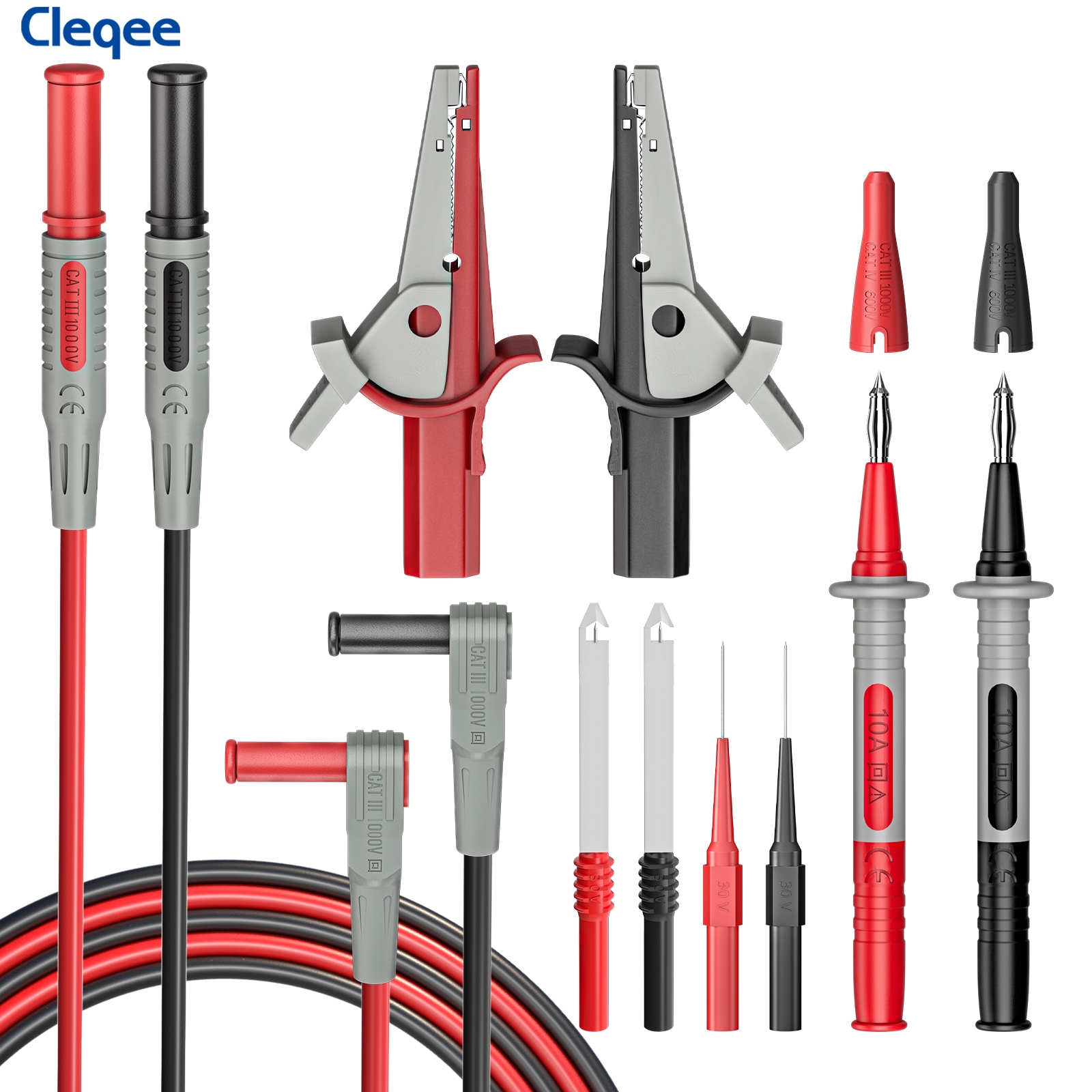 Cleqee CKT004 multimeter test  - مراجعة Crocodile Clip Set وسعره