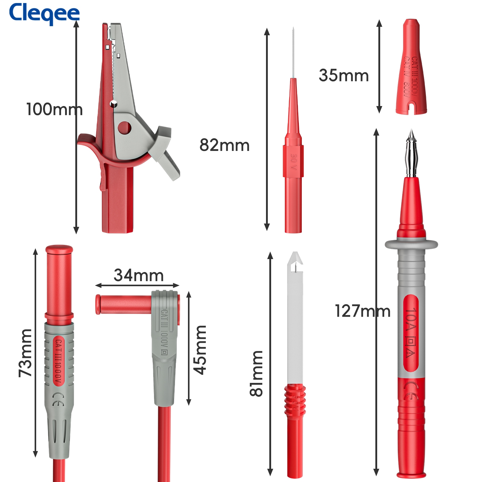 Cleqee CKT004 multimeter test  - مراجعة Crocodile Clip Set وسعره