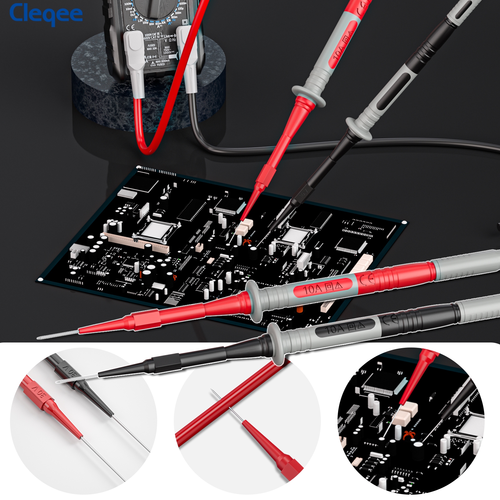 Cleqee CKT004 multimeter test  - مراجعة Crocodile Clip Set وسعره
