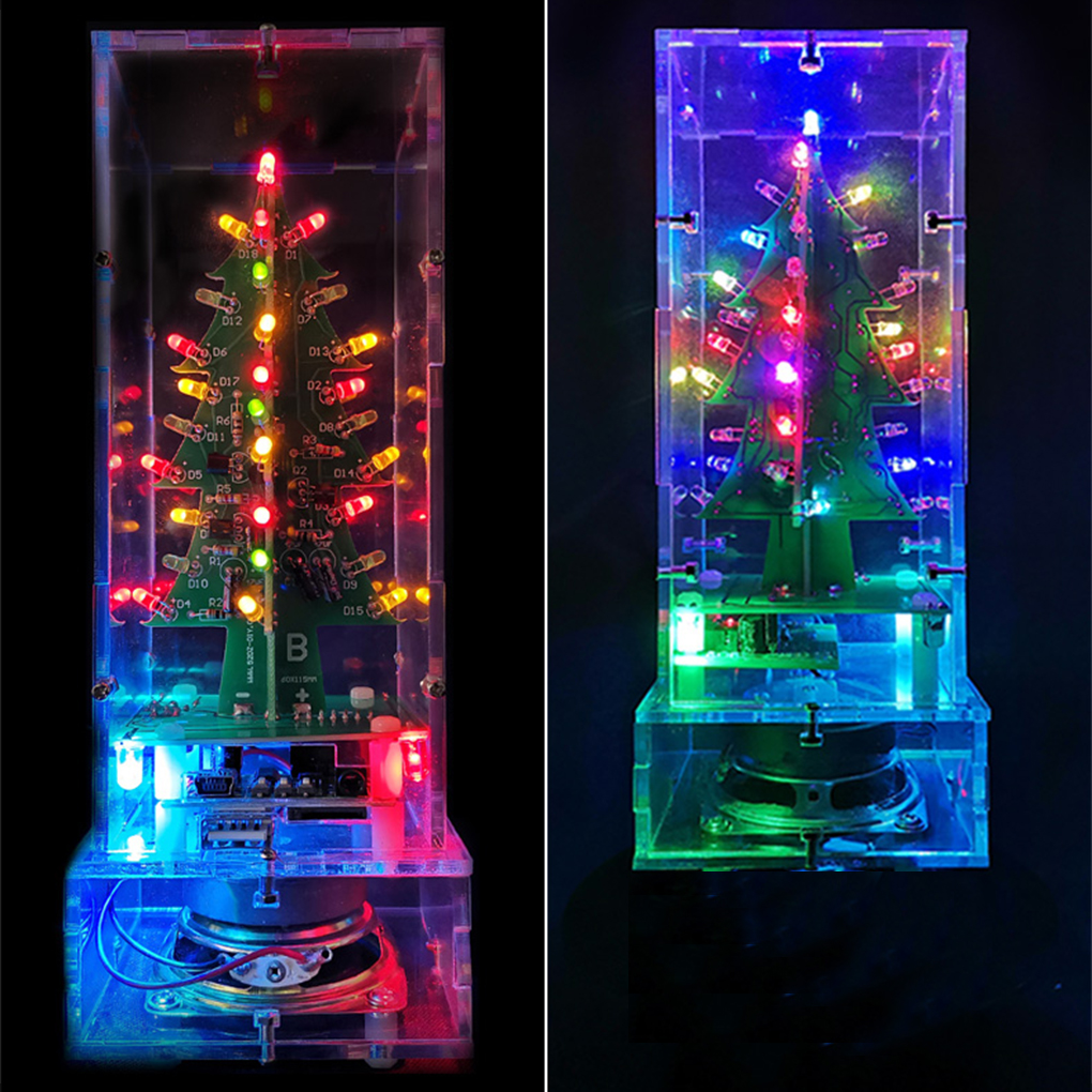 LED Colorful Christmas Tree DI - مراجعة Diy Electronics Circuits وسعره