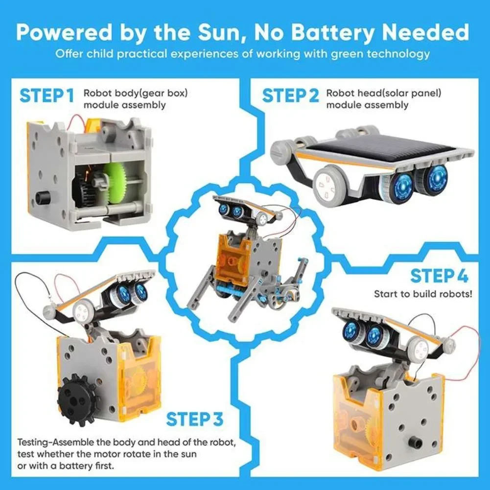 13 in 1 Solar Powered Robot Sc - مراجعة Diy Electronics Components وسعره