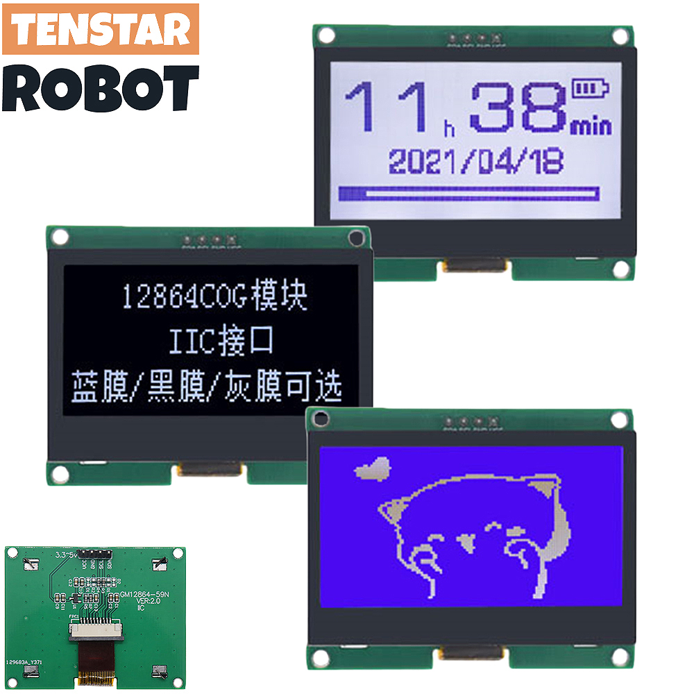 TENSTAR 12864-59N IIC 4P LCD M - مراجعة I2C Lcd Display وسعره