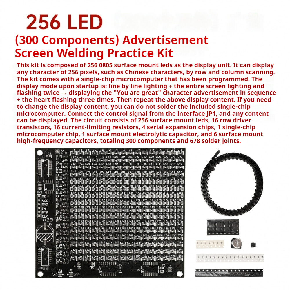64/256 LED SMD Dot Matrix Adve - مراجعة Diy Electronics Components وسعره